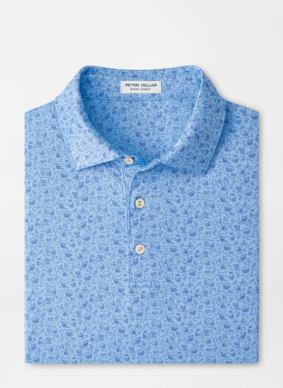 2023 Peter Millar Mens Double Transfused Polo - Cottage Blue