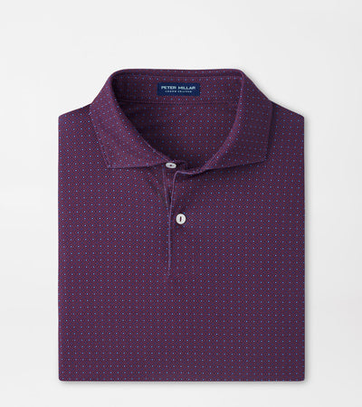 2023 Peter Millar Mens Lloyd Dot Geo Polo - Merlot