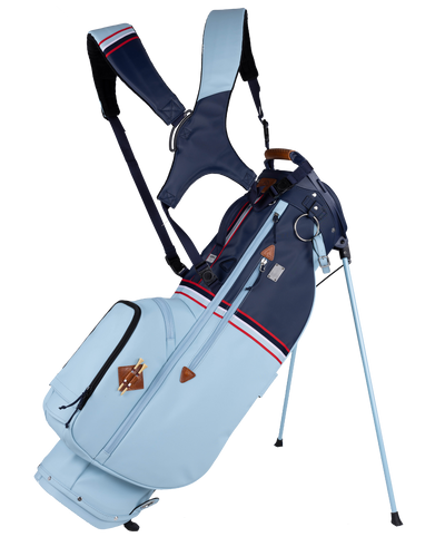 2023 Sun Mountain Mid Stripe Carry Bag - Frost/Navy/Red