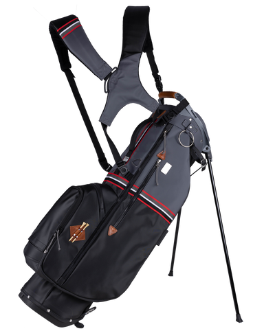 2023 Sun Mountain Mid Stripe Stand Bag - Black/Gunmetal/Red