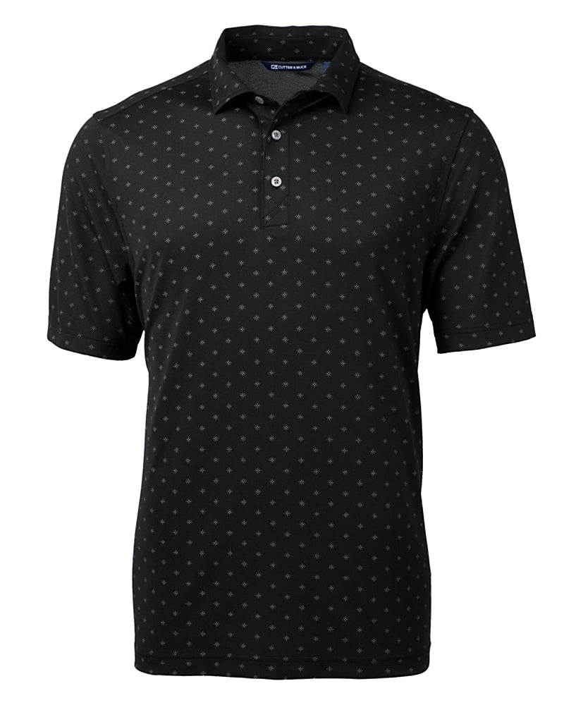 2024 Cutter & Buck Virtue Eco Pique Tile Print Polo - Black