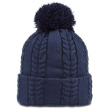 2024 FootJoy Cable Knit Bobble Hat - Navy