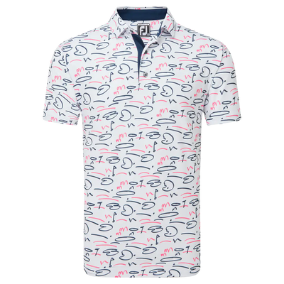 2024 FootJoy Golf Course Doodle Men's Polo - White