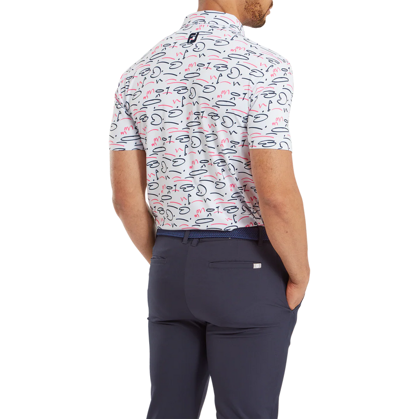 2024 FootJoy Golf Course Doodle Men's Polo - White