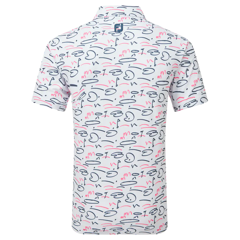 2024 FootJoy Golf Course Doodle Men's Polo - White