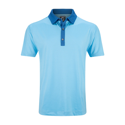 2024 FootJoy Lisle Microflower Print Polo - Blue/Sapphire