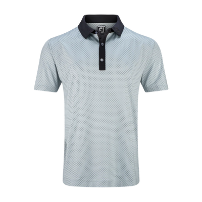 2024 FootJoy Lisle Microflower Print Polo - Grey/Black