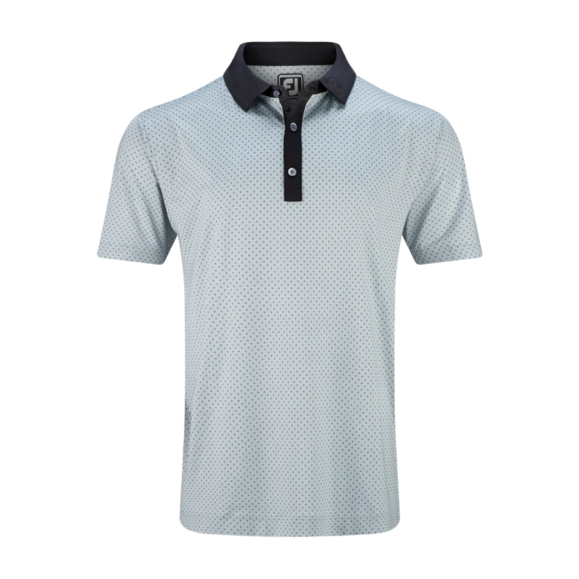 2024 FootJoy Lisle Microflower Print Polo - Grey/Black