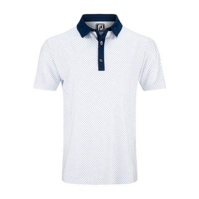 2024 FootJoy Lisle Microflower Print Polo - White/Navy