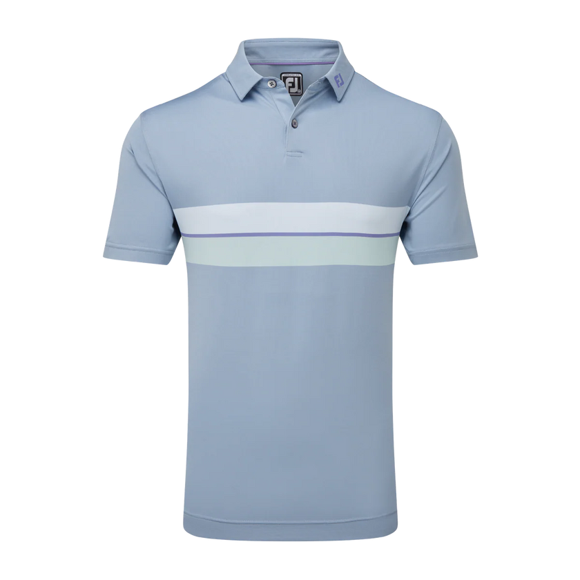 2024 FootJoy Men's Double Chest Band Pique Polo - Storm