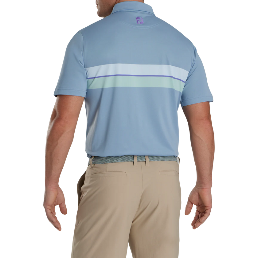 2024 FootJoy Men's Double Chest Band Pique Polo - Storm