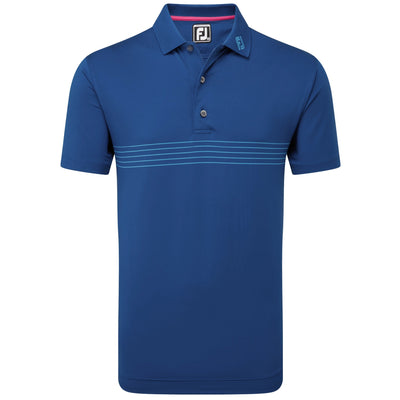 2024 FootJoy Men's Engineered Pinstripe Lisle Polo - Deep Blue