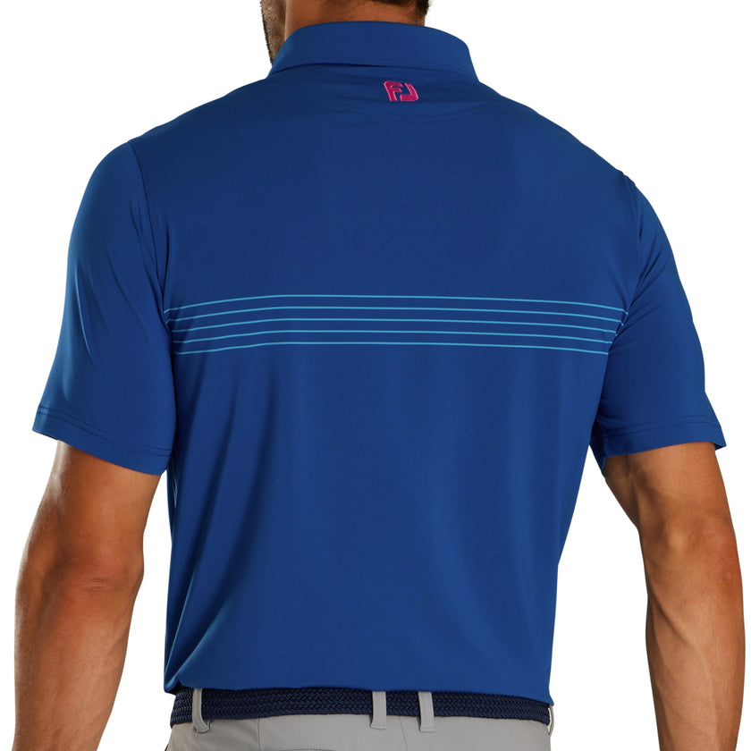 2024 FootJoy Men's Engineered Pinstripe Lisle Polo - Deep Blue