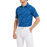 2024 FootJoy Men's Golf Course Doodle Polo - Deep Blue