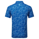 2024 FootJoy Men's Golf Course Doodle Polo - Deep Blue