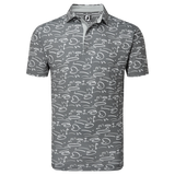 2024 FootJoy Men's Golf Course Doodle Polo - Gravel