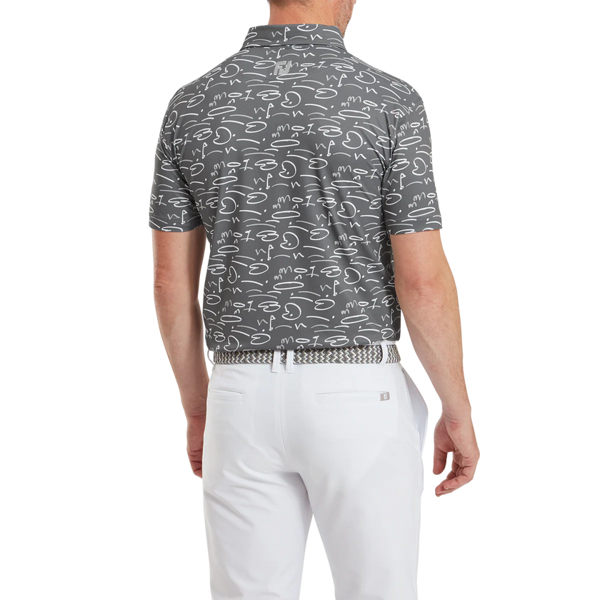 2024 FootJoy Men's Golf Course Doodle Polo - Gravel