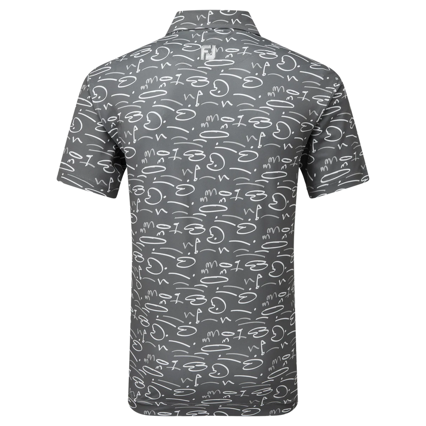 2024 FootJoy Men's Golf Course Doodle Polo - Gravel