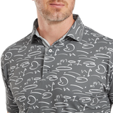 2024 FootJoy Men's Golf Course Doodle Polo - Gravel