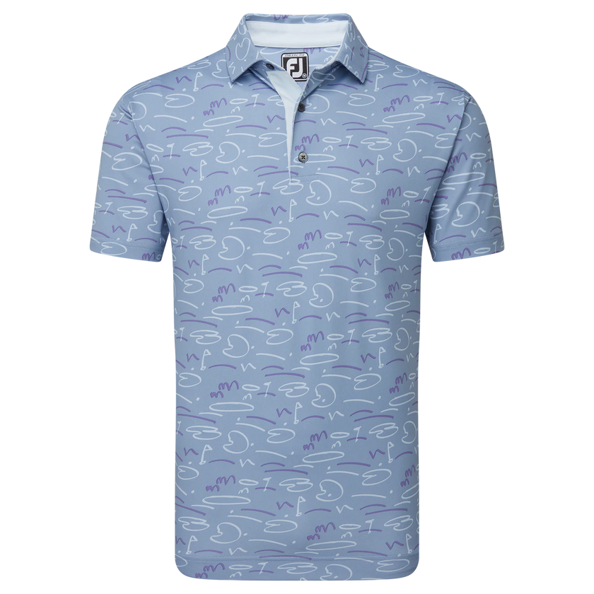 2024 FootJoy Men's Golf Course Doodle Polo - Storm