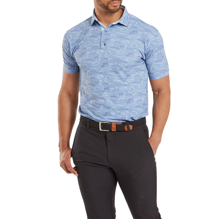 2024 FootJoy Men's Golf Course Doodle Polo - Storm