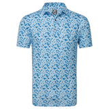 2024 FootJoy Men's Primrose Print Lisle Polo - Ocean