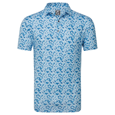 2024 FootJoy Men's Primrose Print Lisle Polo - Ocean