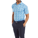 2024 FootJoy Men's Primrose Print Lisle Polo - Ocean