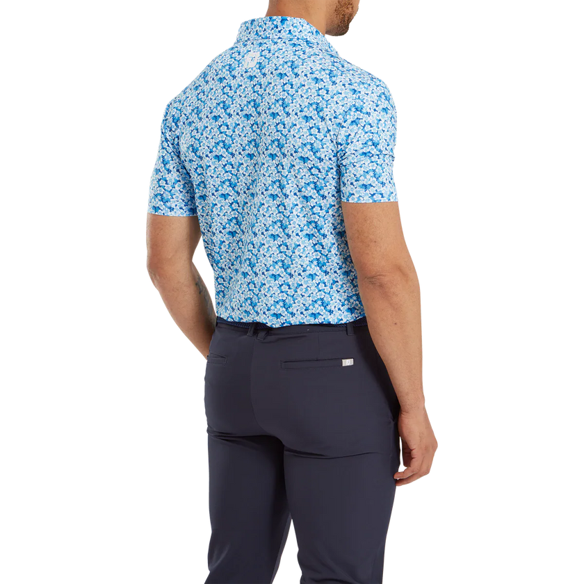 2024 FootJoy Men's Primrose Print Lisle Polo - Ocean