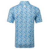 2024 FootJoy Men's Primrose Print Lisle Polo - Ocean