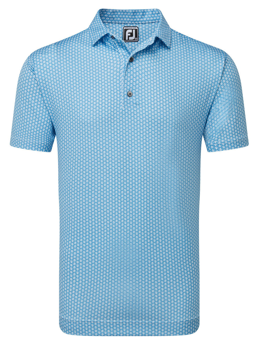 2024 FootJoy Men's Shell Foulard Lisle Polo - Blue Sky