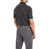 2024 FootJoy Men's Stretch Lisle Dot Print Polo - Black/Grey Cliff