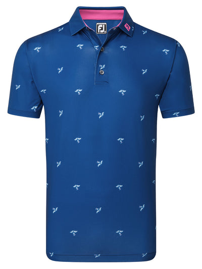 2024 FootJoy Men's Thistle Print Lisle Polo - Deep Blue