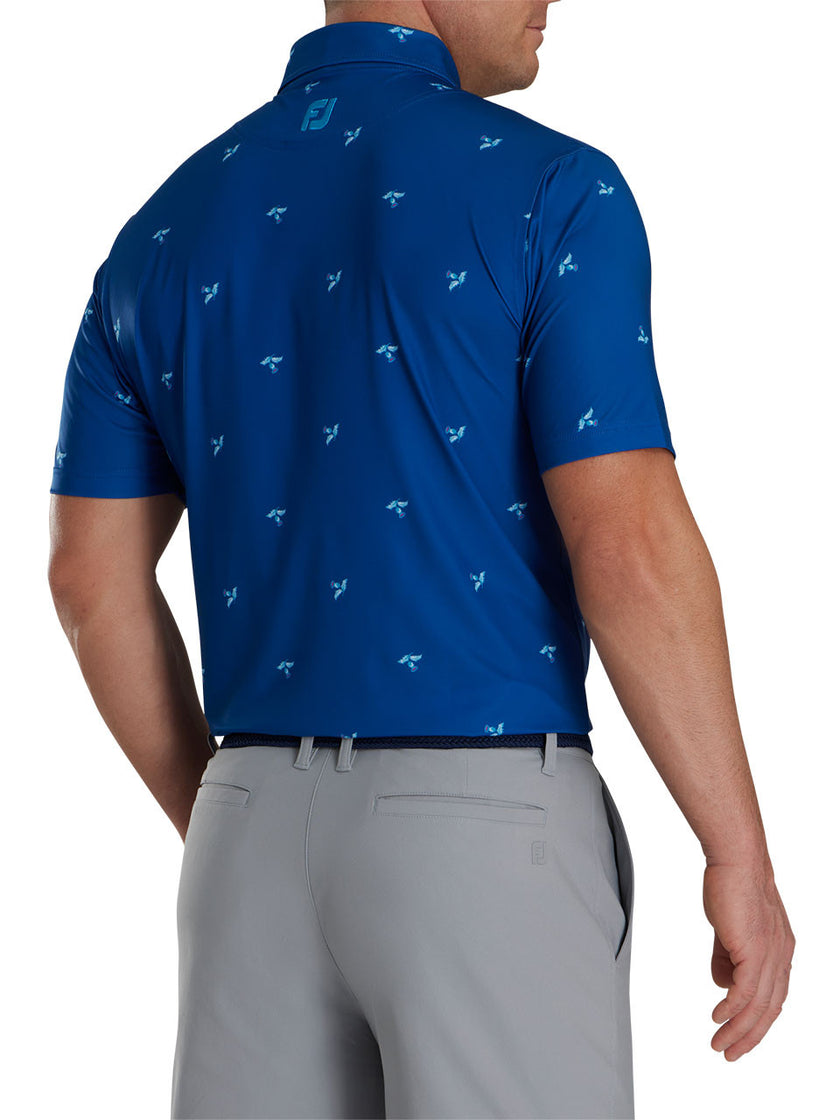 2024 FootJoy Men's Thistle Print Lisle Polo - Deep Blue