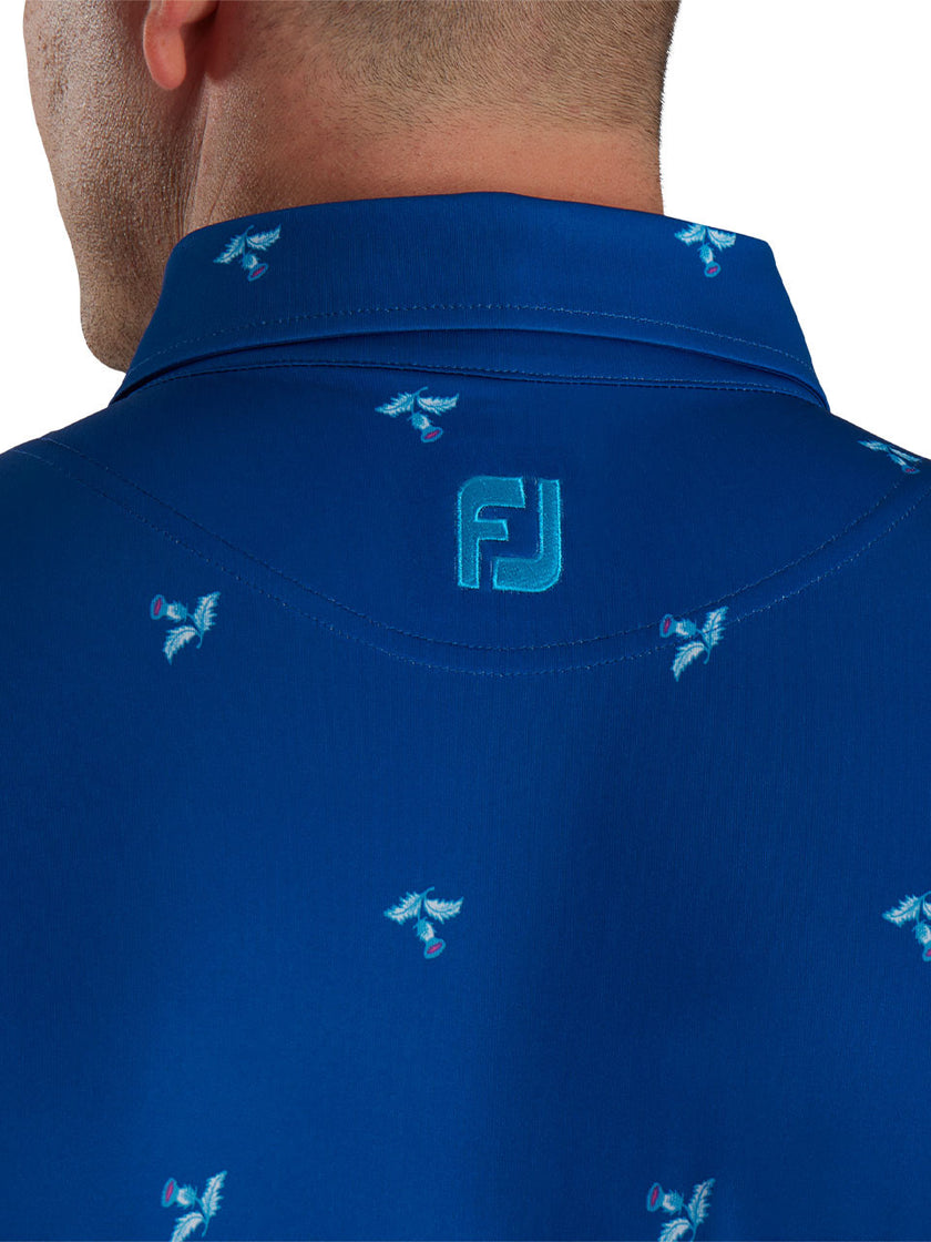 2024 FootJoy Men's Thistle Print Lisle Polo - Deep Blue