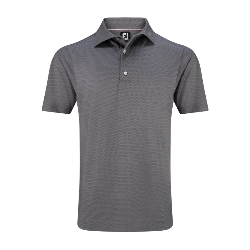 2024 FootJoy Men's Tonal Triangle Print Lisle Polo - Gravel