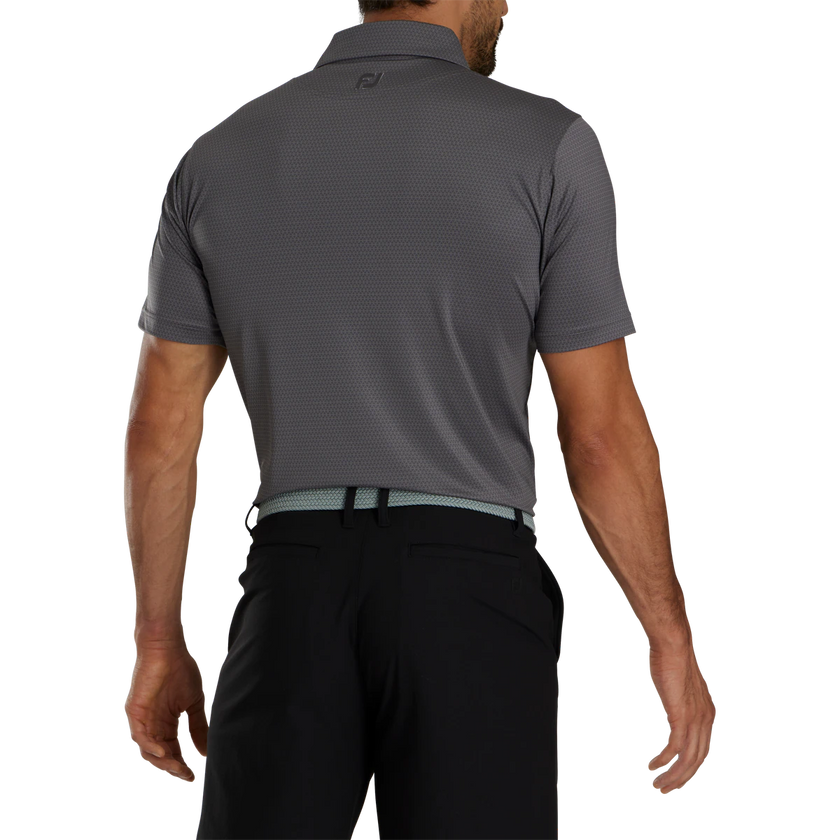 2024 FootJoy Men's Tonal Triangle Print Lisle Polo - Gravel