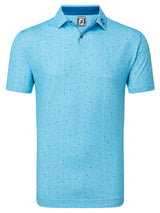 2024 FootJoy Men's Tweed Texture Pique Polo - Blue Sky