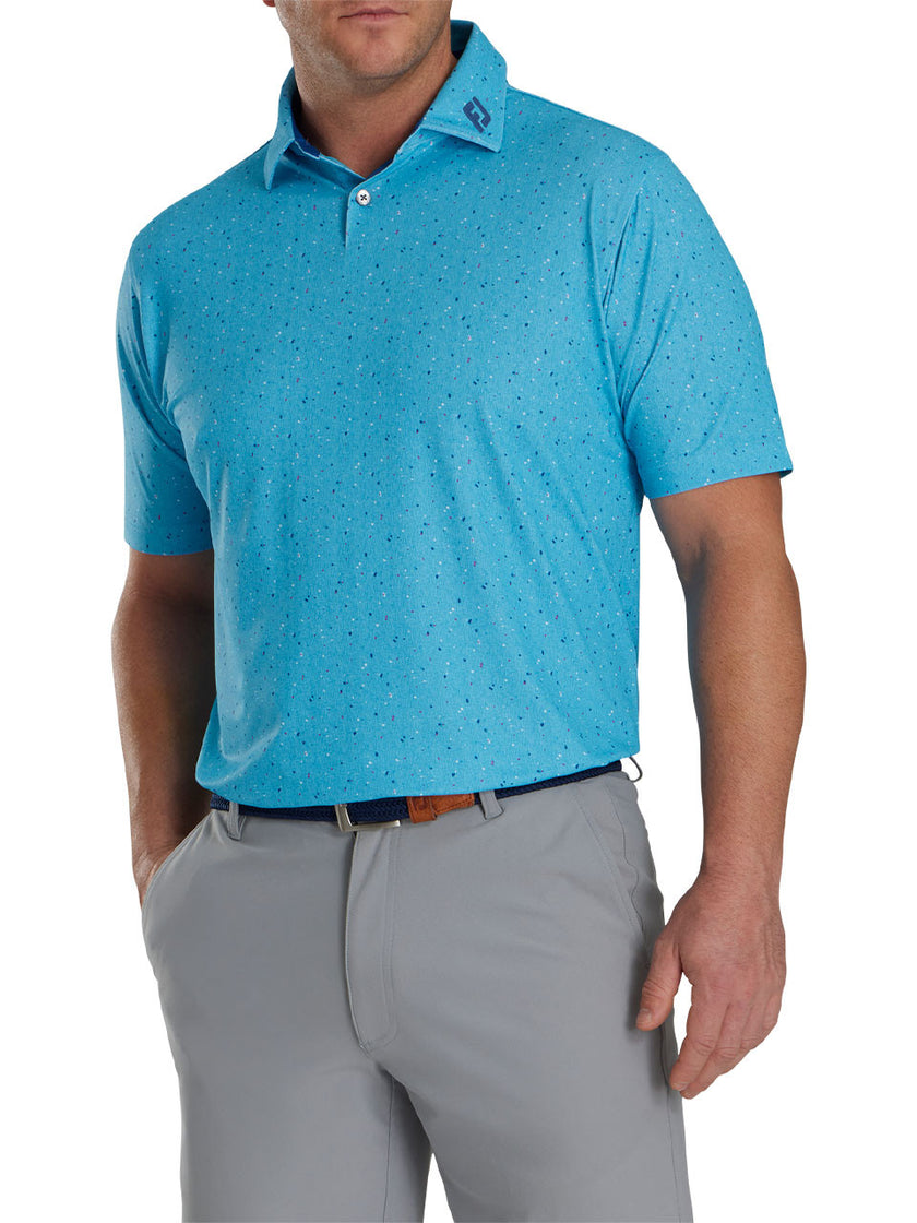 2024 FootJoy Men's Tweed Texture Pique Polo - Blue Sky