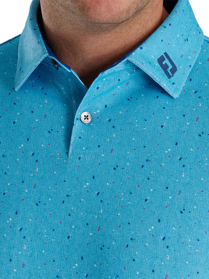 2024 FootJoy Men's Tweed Texture Pique Polo - Blue Sky