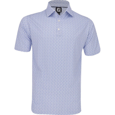 2024 FootJoy Micro Floral Print Polo - Blue Violet / White