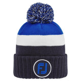 2024 FootJoy Pom Pom Knit Hat - Navy / White / Blue