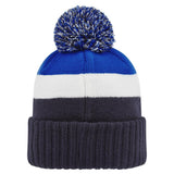 2024 FootJoy Pom Pom Knit Hat - Navy / White / Blue