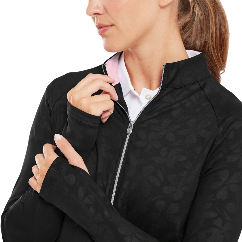 2024 FootJoy Women's Floral Embossed Midlayer - Black