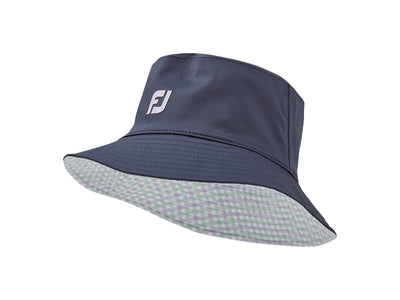 2024 FootJoy Women's Reversible Bucket Hat - Navy Gingham