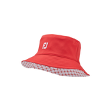 2024 FootJoy Women's Reversible Bucket Hat - Red/Gingham