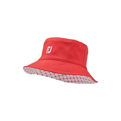 2024 FootJoy Women's Reversible Bucket Hat - Red/Gingham