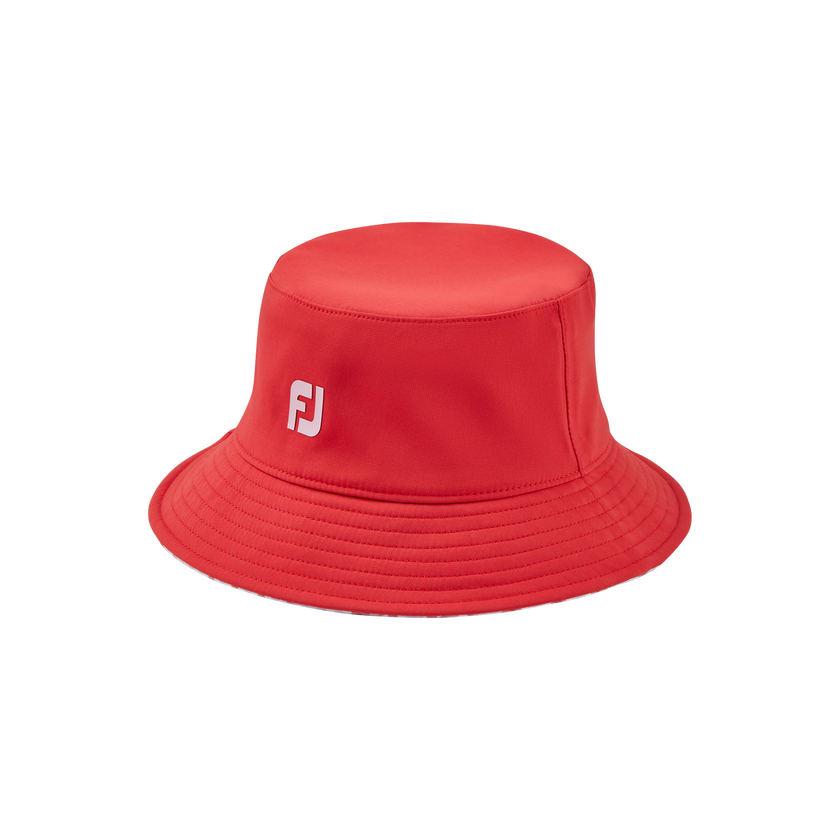 2024 FootJoy Women's Reversible Bucket Hat - Red/Gingham