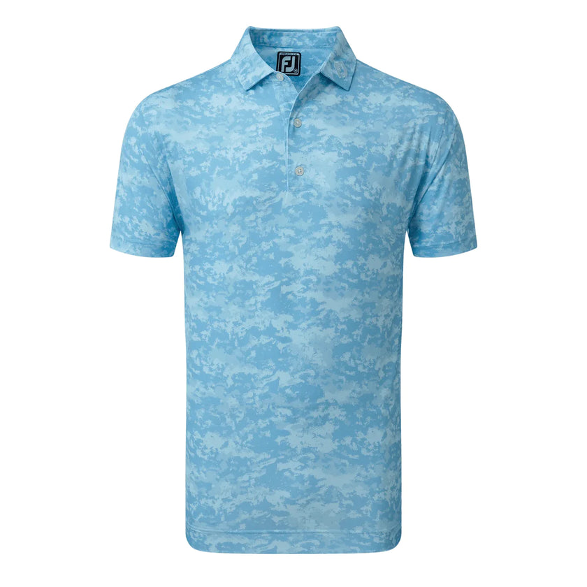 2024 Footjoy Men's Cloud Camo Print Polo - True Blue