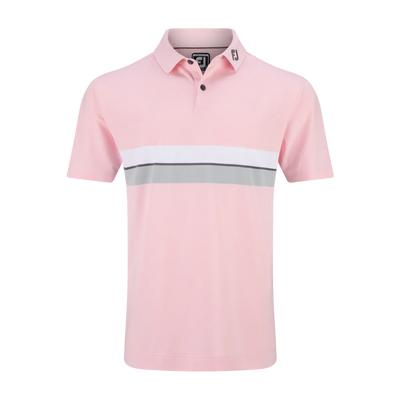 2024 Footjoy Men's Double Chest Band Pique Polo - Pink